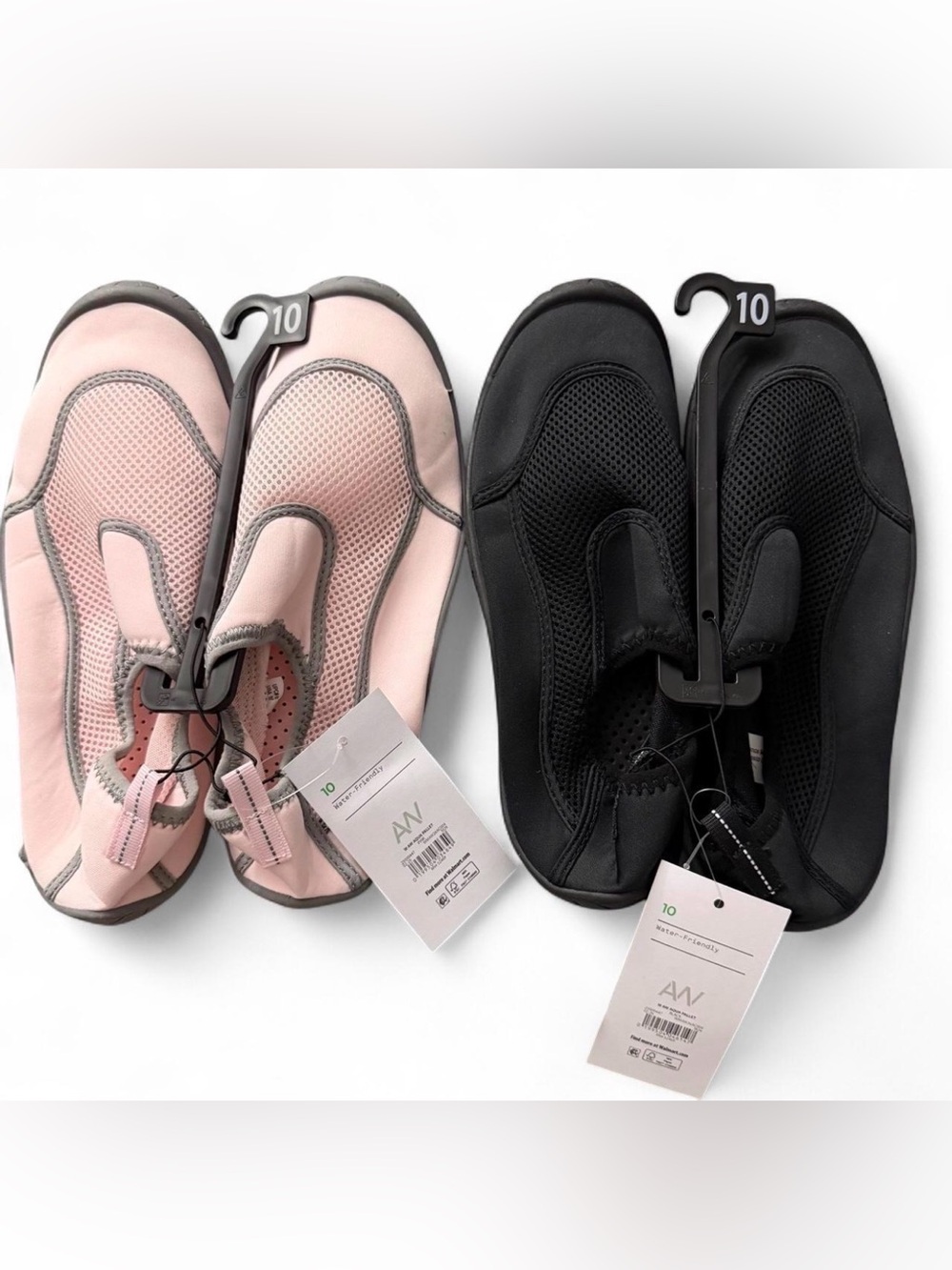 Athletic works Women’s Slip-On Water Shoes — Pink & Black - 2 pair size 10 - NWT